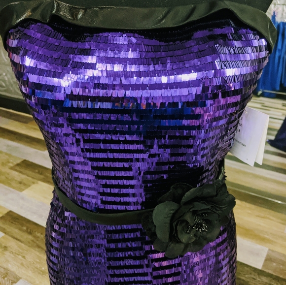 NWT Landa Purple Sequin Dress - Picture 2 of 3